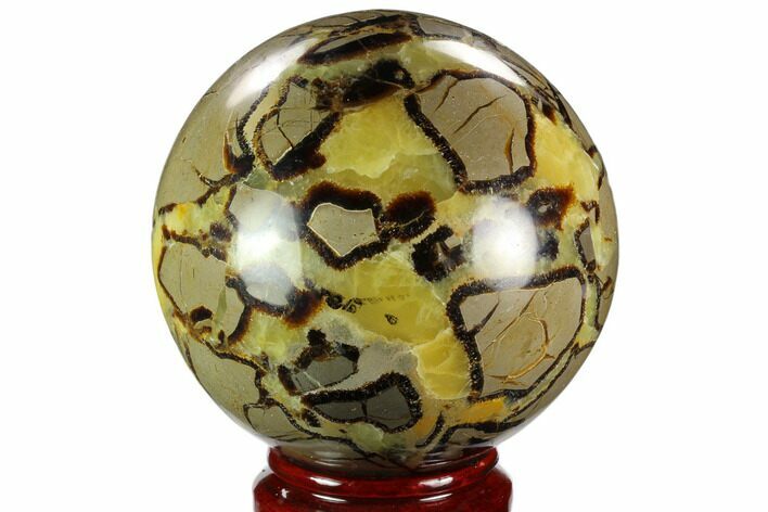 Polished, Septarian Sphere - Madagascar #125475